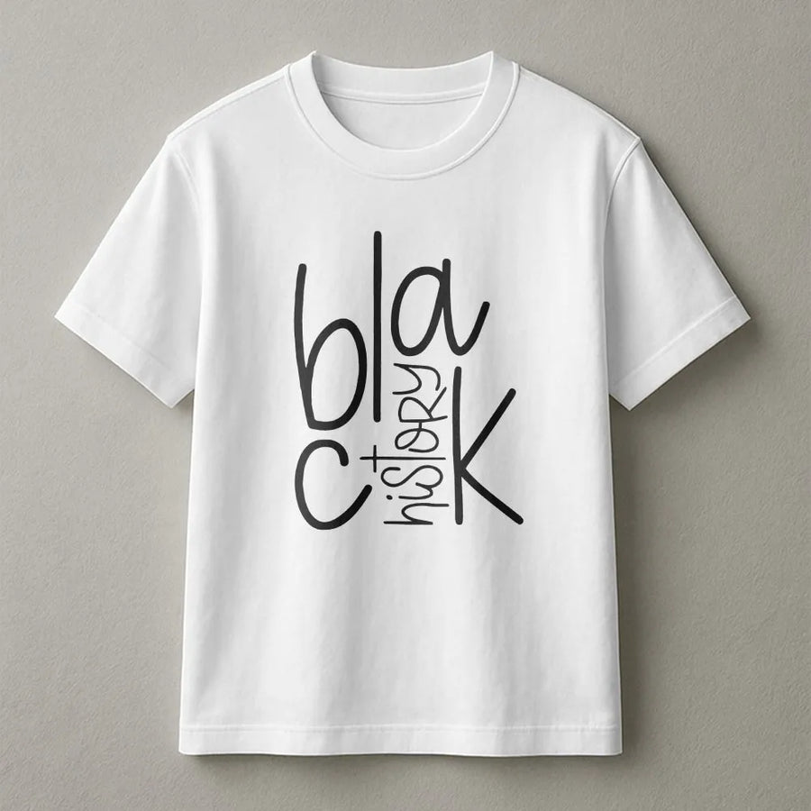 Black History Month T-Shirt | Minimalist Typography Graphic | 100% Cotton Premium Tee | Black Empowerment Gift for Men and Women
