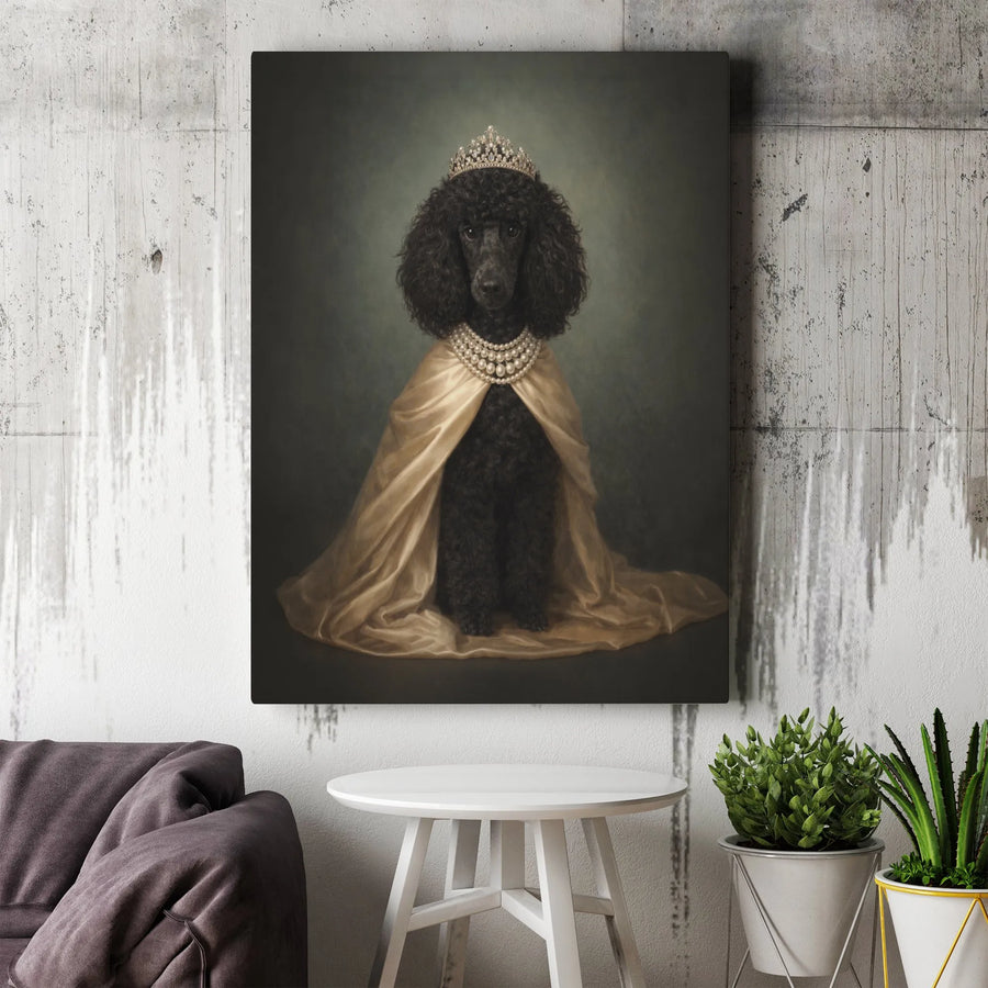 Royal Poodle Canvas Wall Art | Renaissance Style Pet Portrait | Thick Gallery Wrap Canvas | Premium Gift for Dog Lover & Poodle Mom