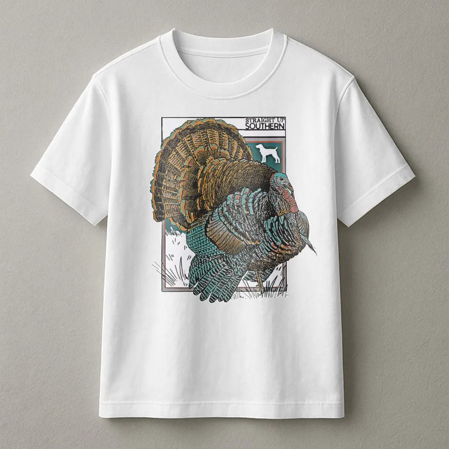 Wild Turkey Hunting T-Shirt | Retro Outdoors Graphic Print | Premium Soft Cotton Tee | Gift for Hunter Men and Women