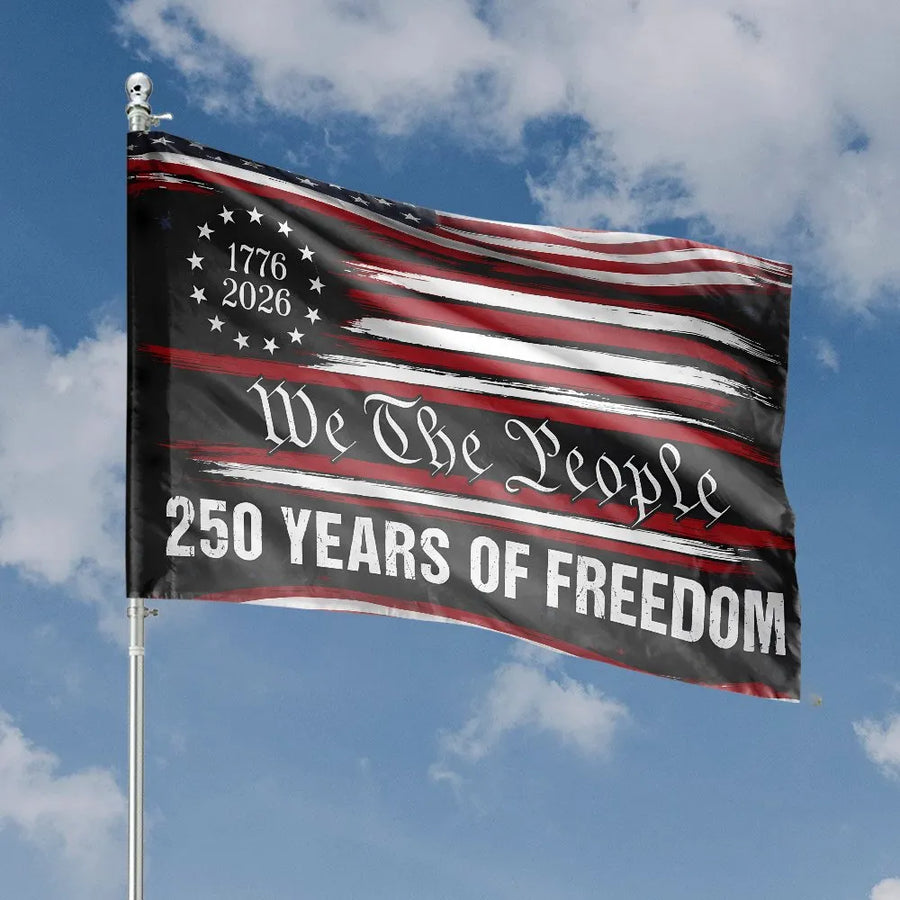 We The People House Flag | USA 250th Anniversary 1776-2026 Design | Double Sided Premium Polyester | Commemorative Patriotic Outdoor Decor Gift