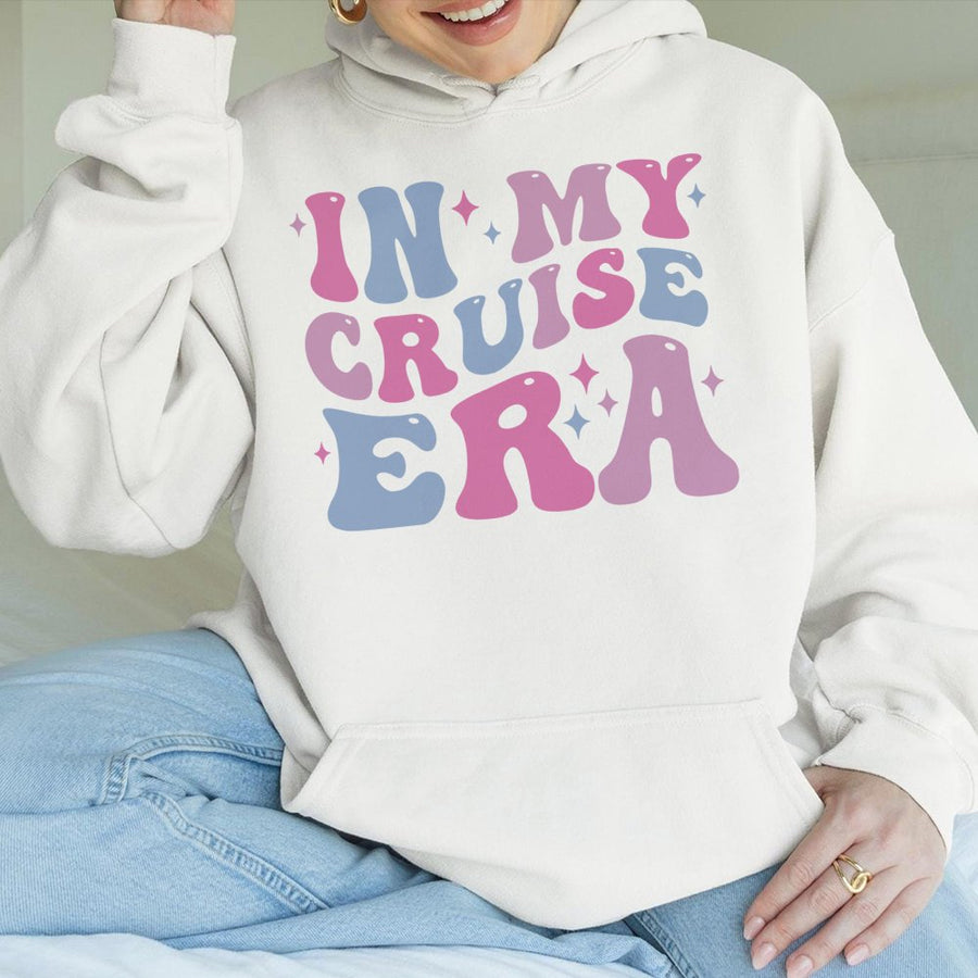In My Cruise Era Hoodie | Retro Aesthetic Vacation Design | Premium Cotton Blend | Funny Matching Group Trip Gift For Women And Men