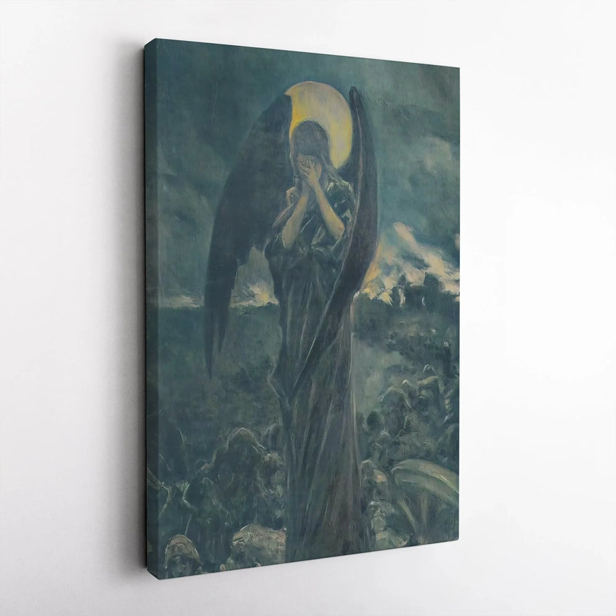 Fallen Angel Canvas Print | Mikhail Vrubel Fine Art Reproduction | Gallery Quality 1.25 Inch Profile | Moody Dark Academia Home Decor
