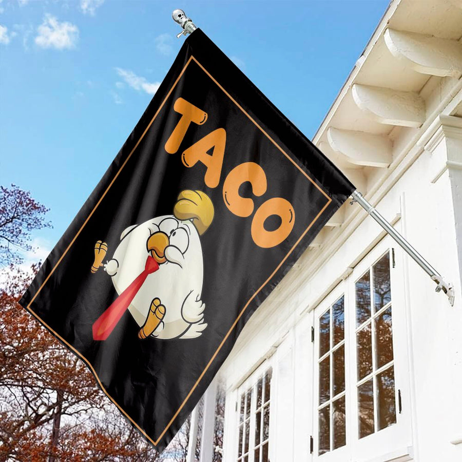 Taco Chicken Garden Flag | Funny Cartoon Farm Animal Garden Decor | Weather-Resistant Premium Polyester | Whimsical Outdoor Gift for Farmers