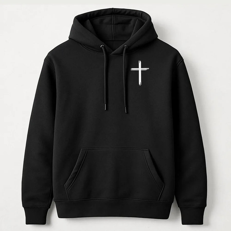 Cross Hoodie | Minimalist Faith-Based Graphic Design | Premium Cotton Blend | Inspirational Christian Gift for Men and Women