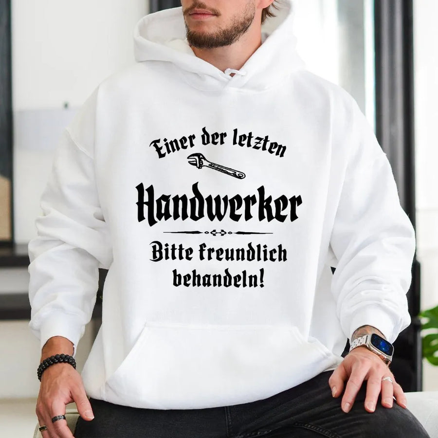 Handwerker Hoodie | Funny German Craftsman Saying Graphic | Premium Cotton Blend | Gift for German Dad, Handyman