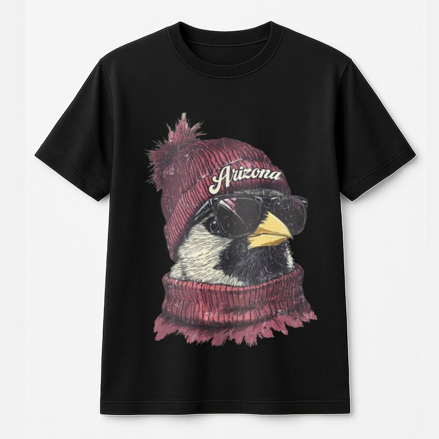 Arizona Cardinal Bird In Beanie And Sunglasses T-Shirt