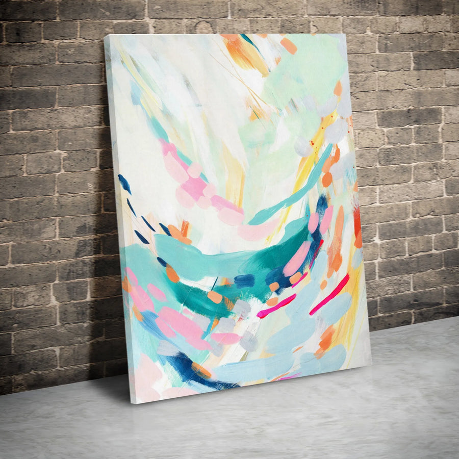 Abstract Vertical Canvas | Colorful Brushstroke Painting Print | Premium Thick Gallery Wrap | Modern Living Room Wall Decor Gift