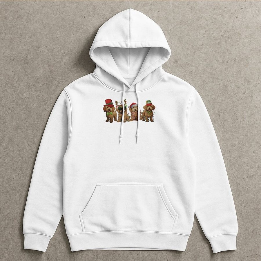 Goldendoodle Christmas Hoodie | Festive Holiday Dog Graphic Design | Premium Cotton-Blend Comfort | Cute Gift for Goldendoodle Mom and Dog Lovers