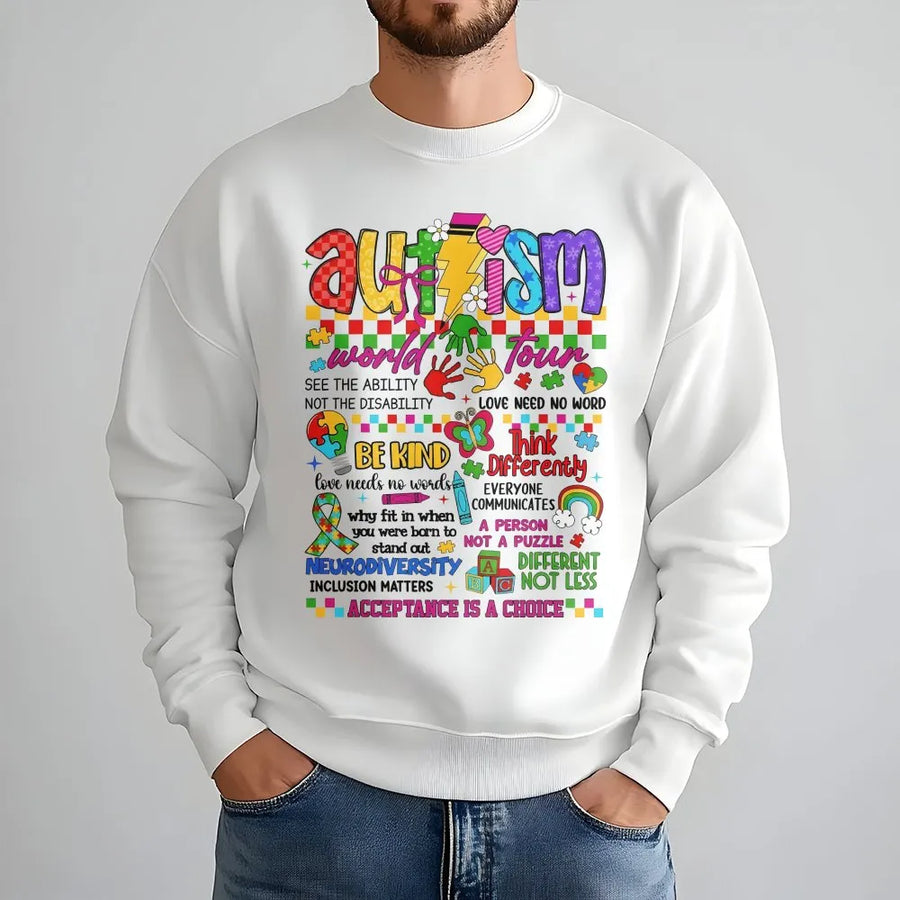 Autism Awareness Sweatshirt | Colorful Neurodiversity Support Graphic | Premium Cotton Blend | Inclusion Matters Gift for Advocates and Teachers