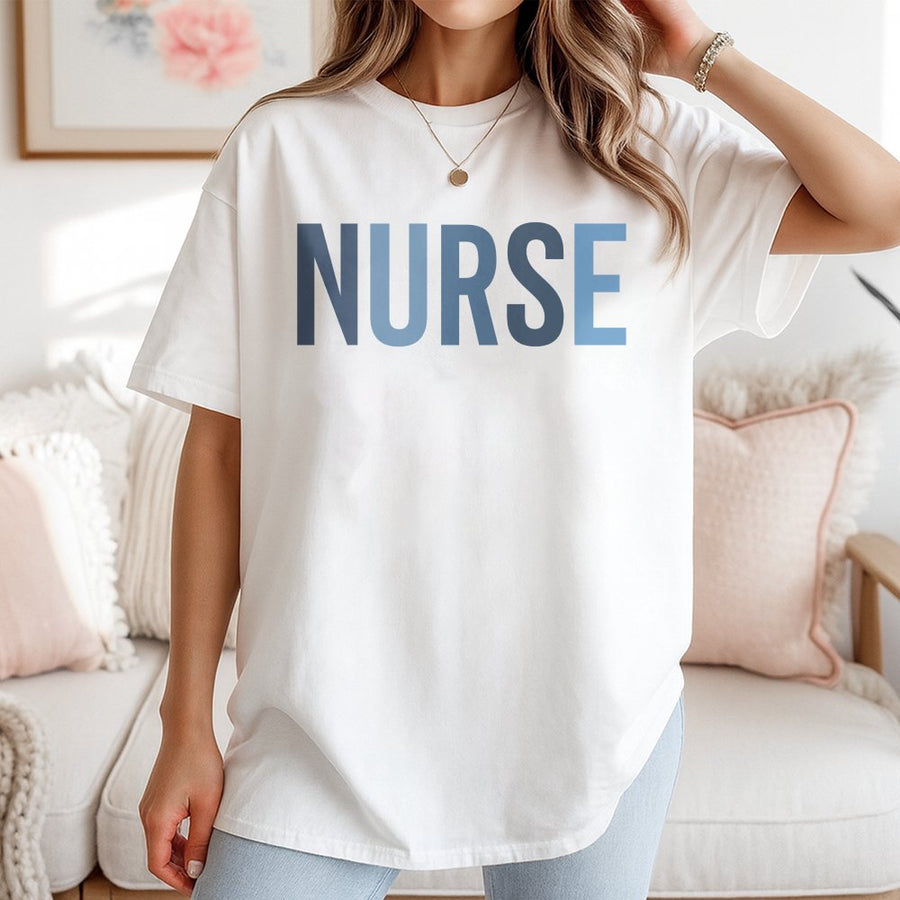 Nurse T-Shirt | Minimalist Graphic Lettering Print | 100% Soft Cotton Premium Quality | Graduation Gift for Nursing Students and Registered Nurses