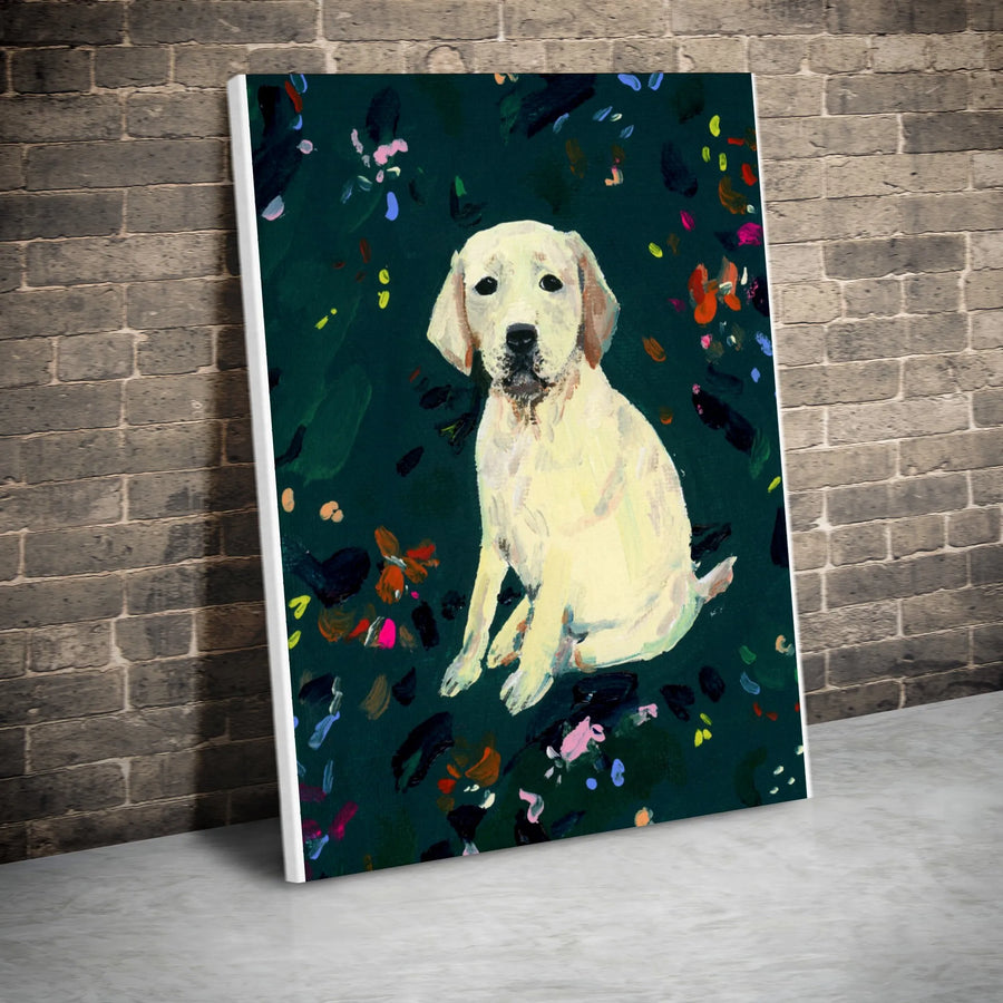 Labrador Retriever Canvas Wall Art | Abstract Painterly Puppy Portrait | Premium Thick Canvas Print | Modern Home Decor Gift for Dog Lover