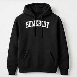 Homebody Hoodie | Retro Collegiate Varsity Lettering | Premium Cotton Blend Pullover | Cute Aesthetic Gift for Introverts and Loungewear Lovers