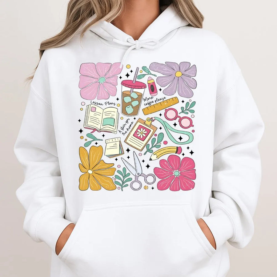 Teacher Hoodie | Can’t Talk Right Now Doing Teacher Stuff Graphic | Soft Cotton-Blend Aesthetic | Gift for Teachers, Educators, School Staff