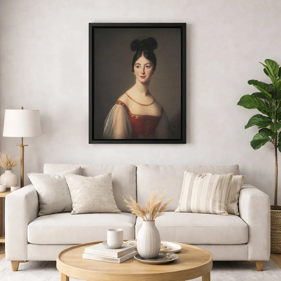 Marie-Denise Villers Portrait Canvas Art | 19th Century French Oil Painting Reproduction | Premium Gallery-Wrapped Wall Decor | Elegant Gift for Art Lovers