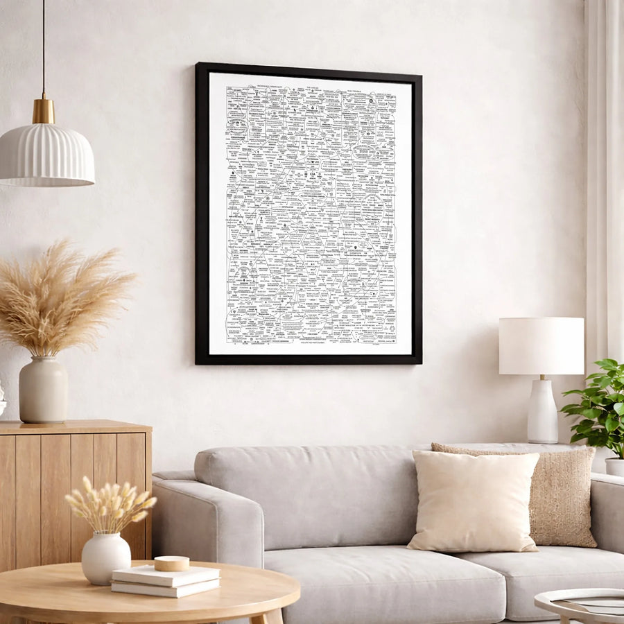 Conspiracy Theory Map Canvas | Great Awakening History Chart | Premium Gallery Wrap Wall Art | Unique Gift for Mystery Enthusiasts