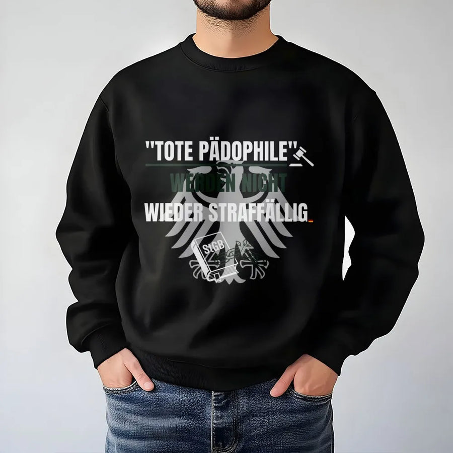 Anti Pedophile Statement Sweatshirt | German Eagle Tote Pädophile Graphic | Premium Cotton Blend | Unisex Political Activist Gift