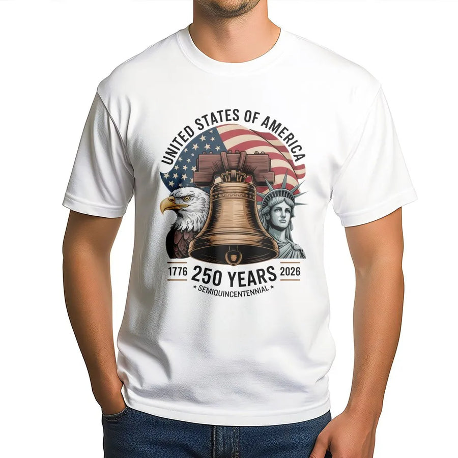 USA 250th Anniversary T-Shirt | 1776-2026 Semiquincentennial Graphic | Soft Cotton Blend Crewneck | Patriotic Collector's Gift for History Buffs