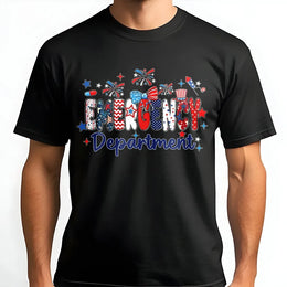 Emergency Department 4th of July Shirt | Patriotic ER Nurse Graphic Tee | Soft Cotton Unisex T-Shirt | Independence Day Gift for Hospital Staff