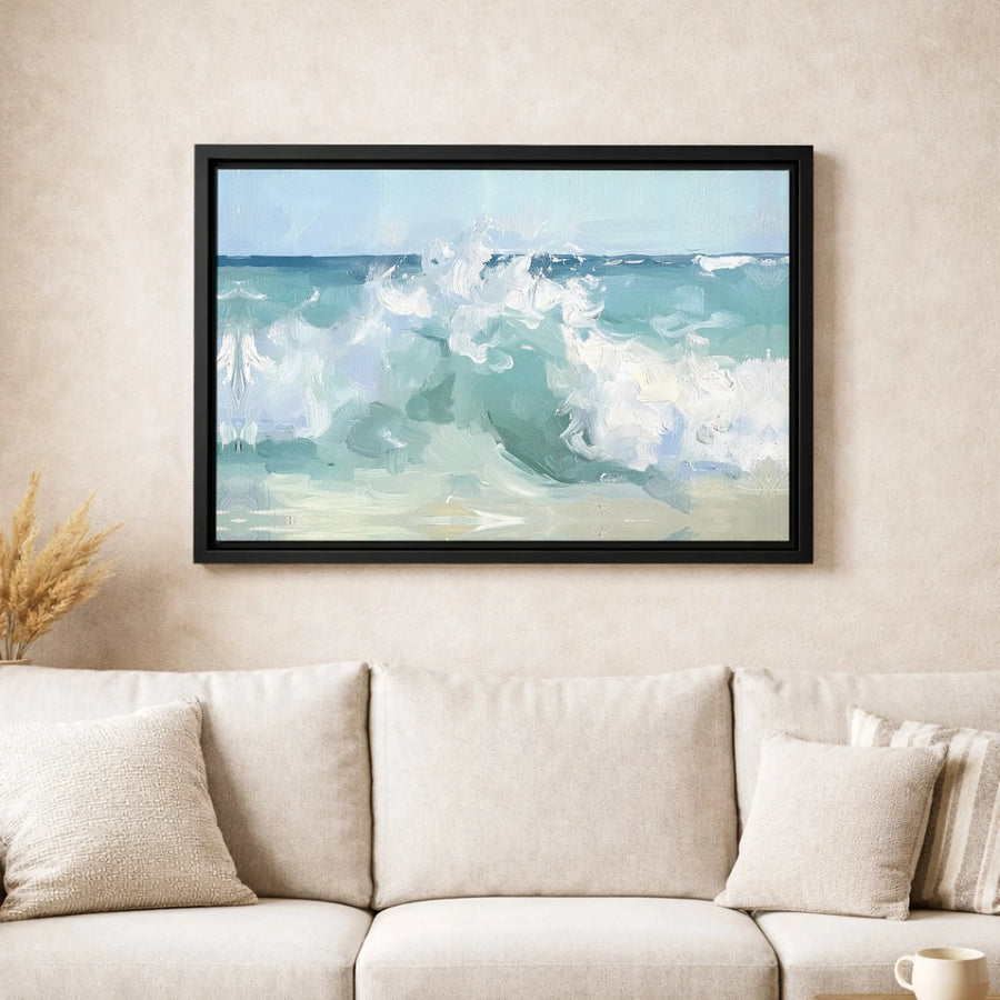 Ocean Waves Wall Art | Impressionistic Seascape Canvas | Gallery Quality Fade-Resistant Print | Coastal Home Decor Gift for Beach Lovers