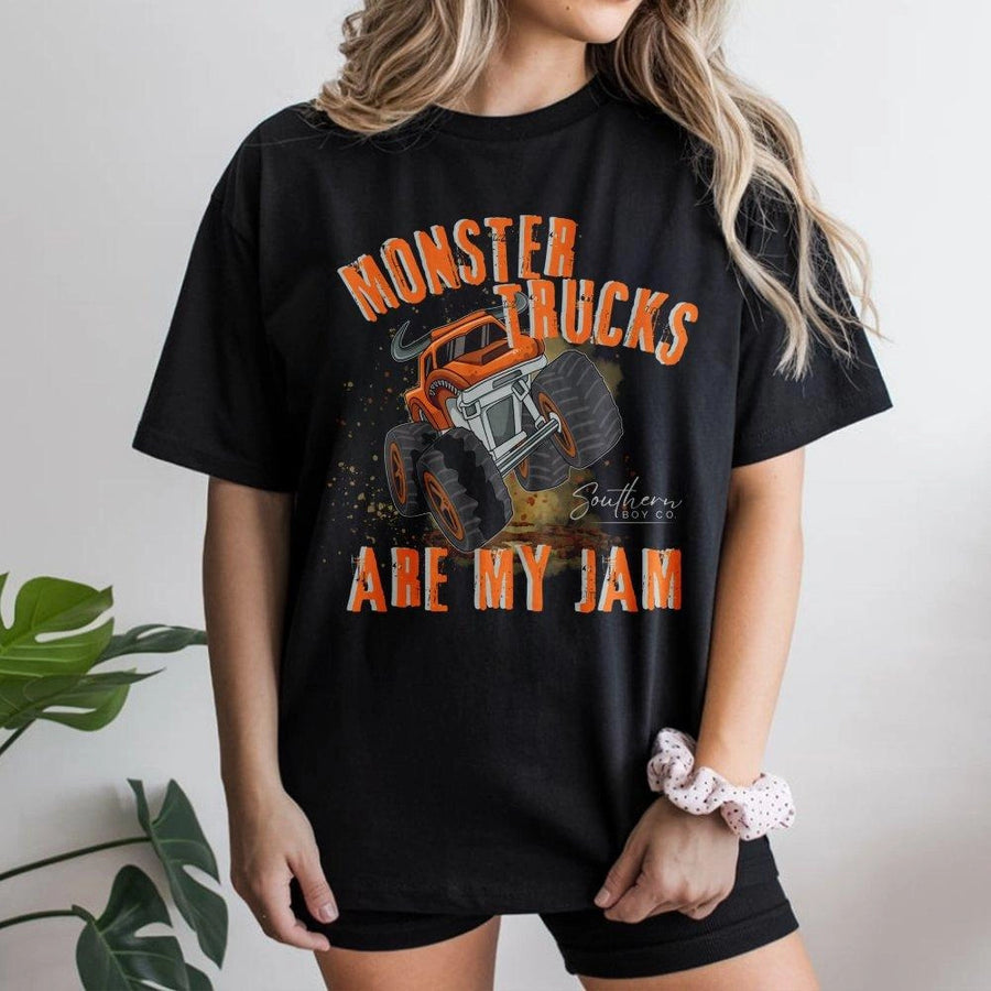 Monster Truck T-Shirt | Are My Jam Off Road Racing Graphic | Premium Cotton Unisex Tee | Gift for Boys Kids and Monster Truck Lovers