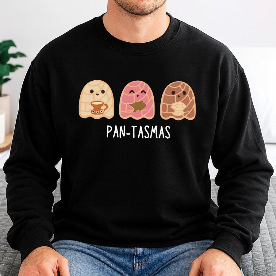 Pantasmas Ghost Pan Dulce Sweatshirt | Cute Mexican Concha Pastry Graphic | Premium Cotton Blend | Funny Latina Halloween Gift for Her