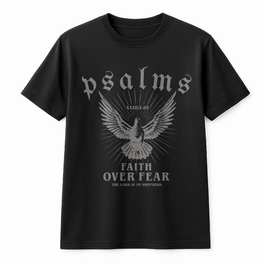 Faith Over Fear Christian T-Shirt | Dove Religious Scripture Graphic | Premium Cotton Unisex Tee | Gift for Believers Church Apparel