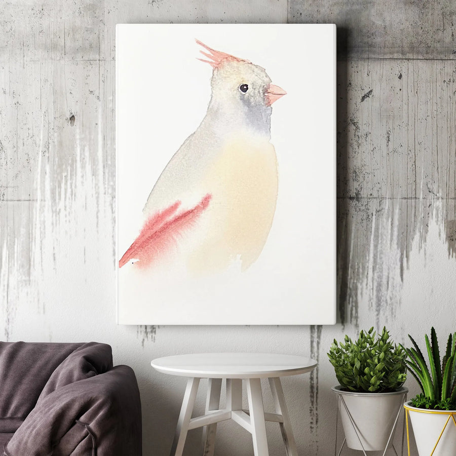 Watercolor Cardinal Wall Art | Minimalist Bird Painting Print | Premium Gallery Wrapped Canvas | Nature Lover Gift for Home Decor