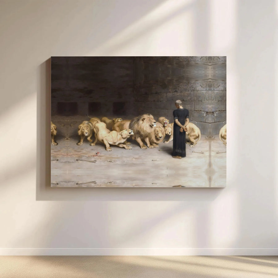 Daniel In The Lions' Den Canvas | Briton Rivière Fine Art Print | Premium 1.25-Inch Gallery Wrap | Biblical Wall Decor For Home Office