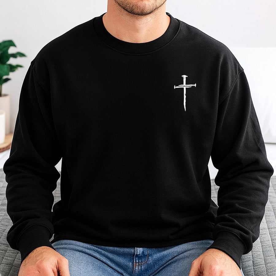Faith Cross Sweatshirt | Minimalist Christian Graphic | Soft Cotton Blend | Religious Gift for Men and Women