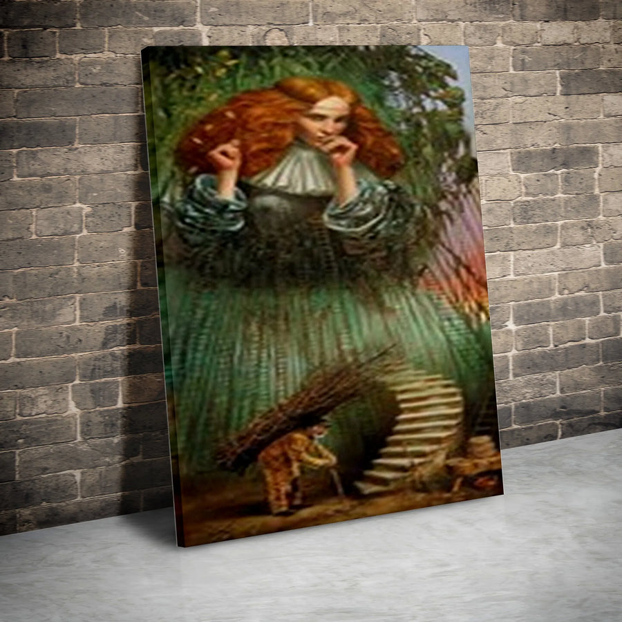 A Misgiven Thought Vertical Canvas | John Anster Fitzgerald Painting | Premium Victorian Fairy Art Print | Classic Fantasy Home Decor Collector's Gift