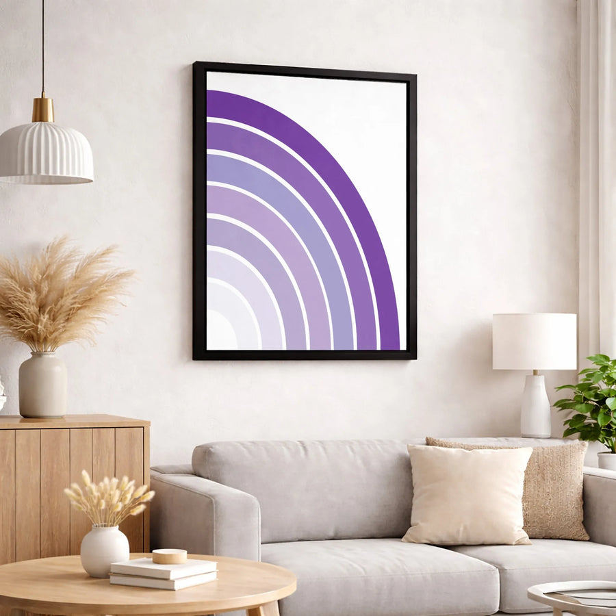 Abstract Purple Rainbow Canvas | Gradient Arches Wall Art | Premium Gallery-Wrapped Print | Modern Minimalist Home Decor Gift