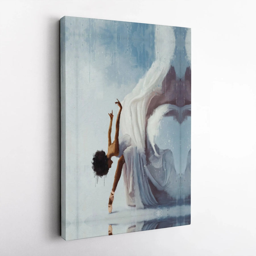 Black Ballerina Wall Art | Abstract Dancer Canvas Print | Premium Gallery Wrapped Decor | Elegant Gift For Dance Lovers