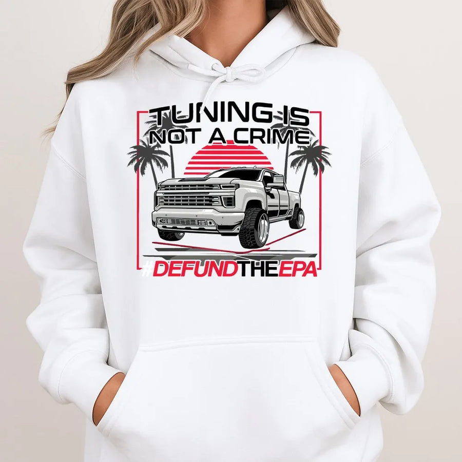 Tuning Is Not A Crime Hoodie | Diesel Truck Enthusiast Apparel | Premium Cotton Blend | Gift For Car Guys And Truck Owners