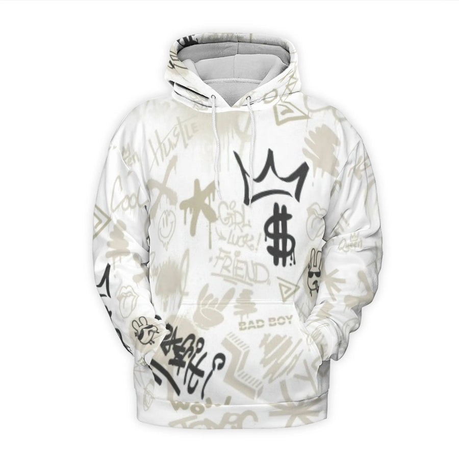Graffiti Street Art Hoodie | Dollar Sign Crown Urban Design | Premium Brushed Fleece Pullover | Unisex Streetwear Gift for Men and Women