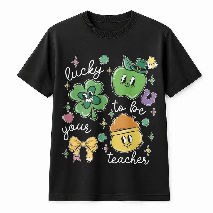 Lucky To Be Your Teacher Shirt | St Patrick's Day Classroom Apparel | Soft Cotton Premium Tee | Cute Irish Teacher Appreciation Gift
