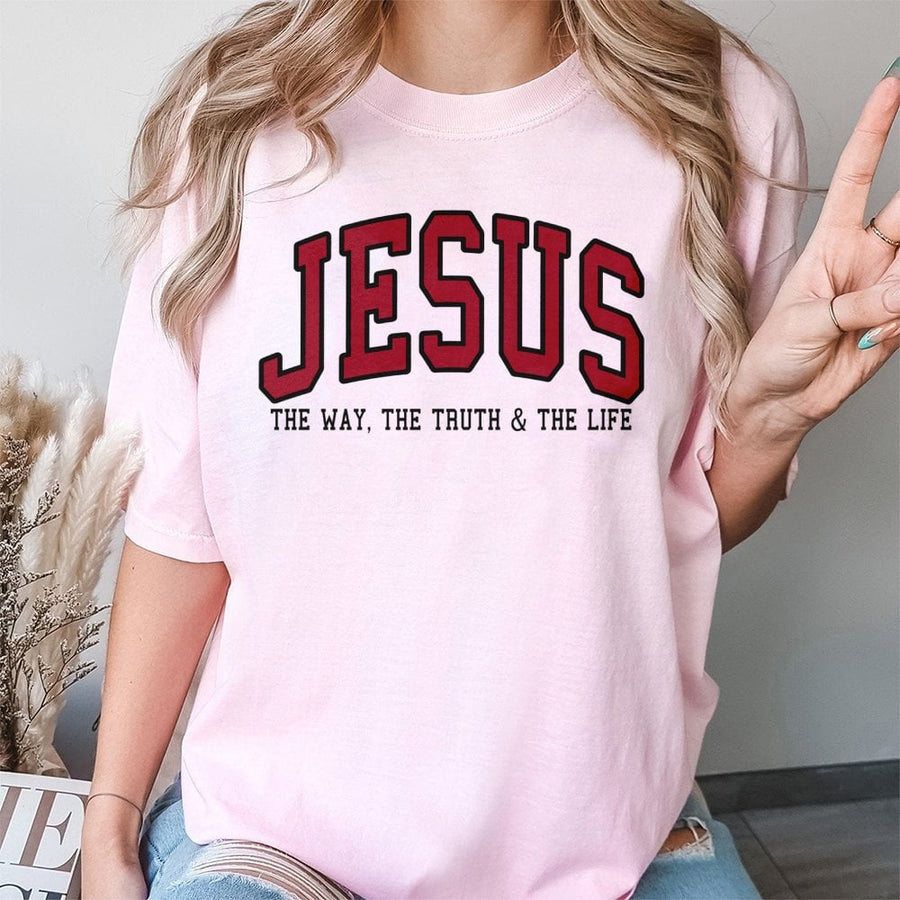 Jesus The Way The Truth And The Life T-Shirt | Christian Religious Scripture Graphic Tee | 100% Cotton Premium Quality | Faithful Gift For Believers