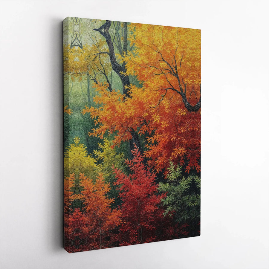Autumn Forest Wall Art | Vibrant Fall Foliage Landscape | 1.25" Premium Gallery Wrapped Canvas | Seasonal Nature Home Decor Gift