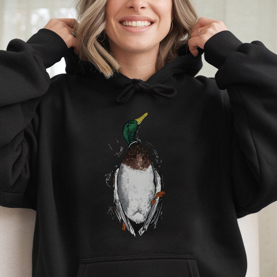 Mallard Duck Hoodie | Artistic Waterfowl Hunting Design | Premium Cotton-Poly Blend | Wildlife Gift For Duck Hunters And Outdoor Enthusiasts