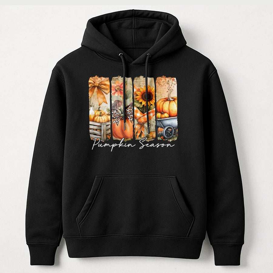 Pumpkin Season Hoodie | Autumn Floral Sunflower Graphic | Premium Soft Cotton Blend | Thanksgiving Fall Gift for Her