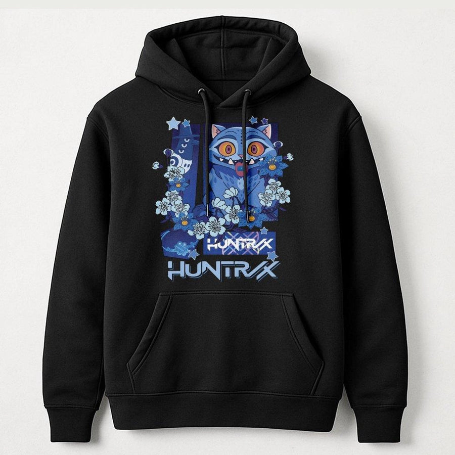 Anime Cat Hoodie | HUNTRX Graphic Urban Streetwear | Cotton-Poly Premium Pullover | Gift for Anime Fans & Kawaii Aesthetic Lovers