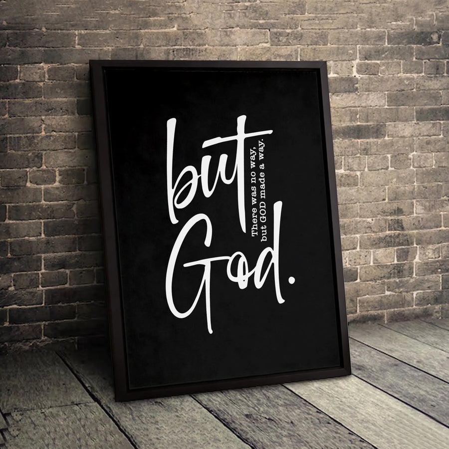 But God Canvas Wall Art | Inspirational Religious Typography Decor | Premium Fade-Resistant Print | Spiritual Home or Office Gift