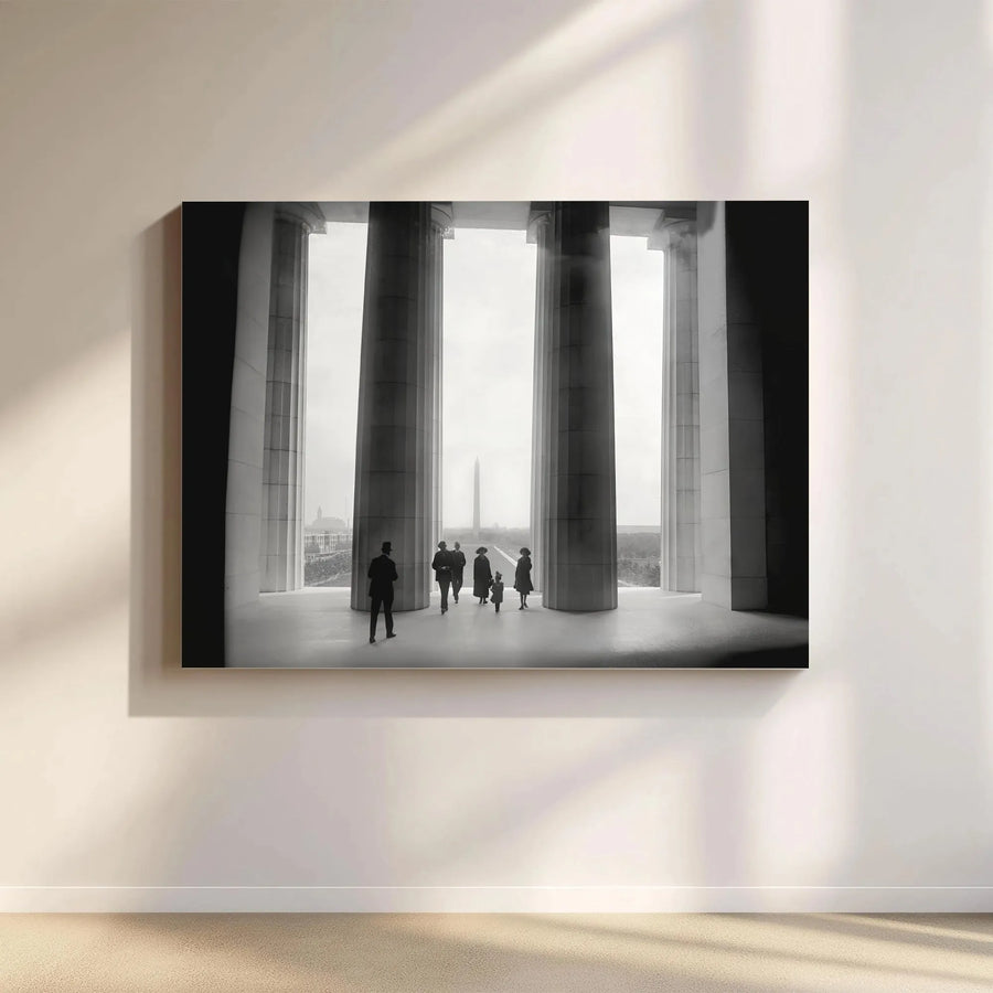Lincoln Memorial Canvas Print | Vintage Black and White Washington DC Photo | Gallery Quality Wall Art | Collector's Gift for History Buff
