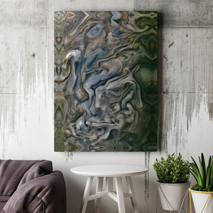 Abstract Liquid Marble Canvas Wall Art | Moody Earth Tone Swirls | Premium Fade-Resistant Gallery Print | Modern Home & Office Decor Gift