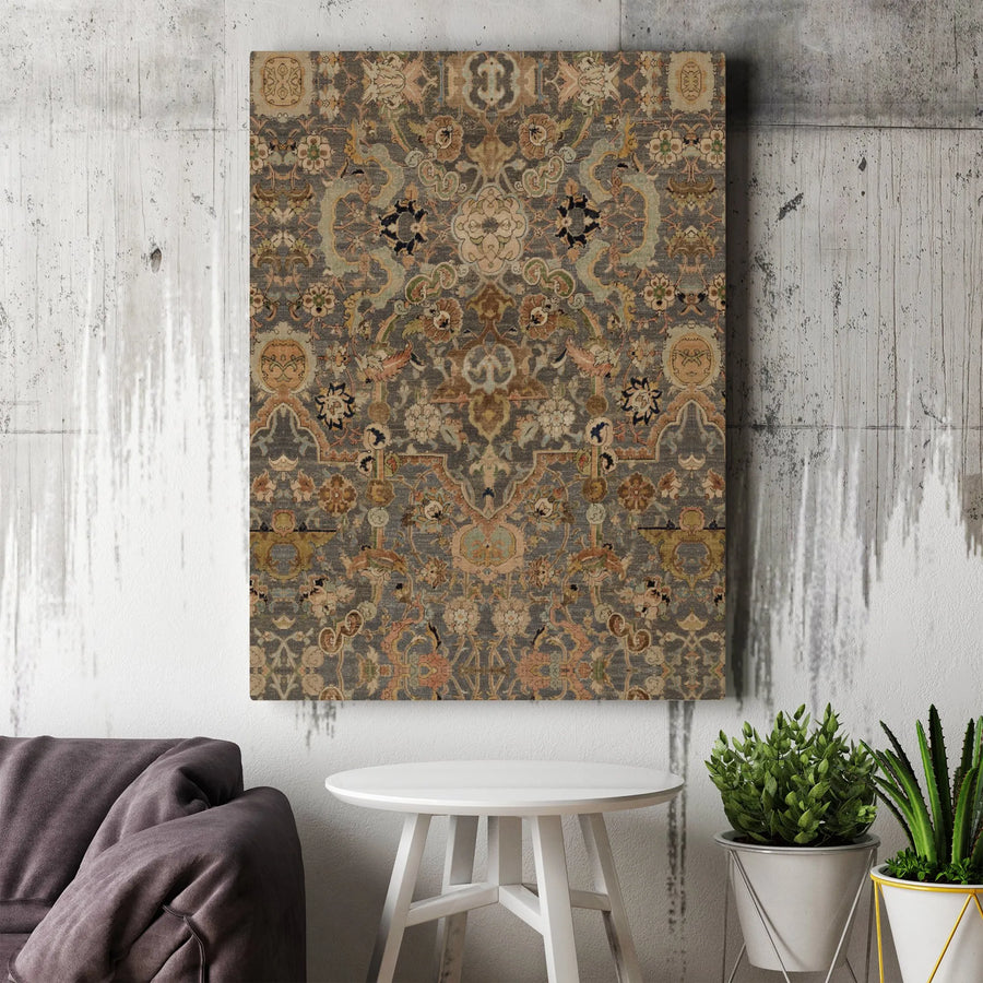 Vintage Persian Rug Wall Art | Floral Medallion Canvas Print | Gallery-Quality Fade-Resistant | Premium Home Decor Gift