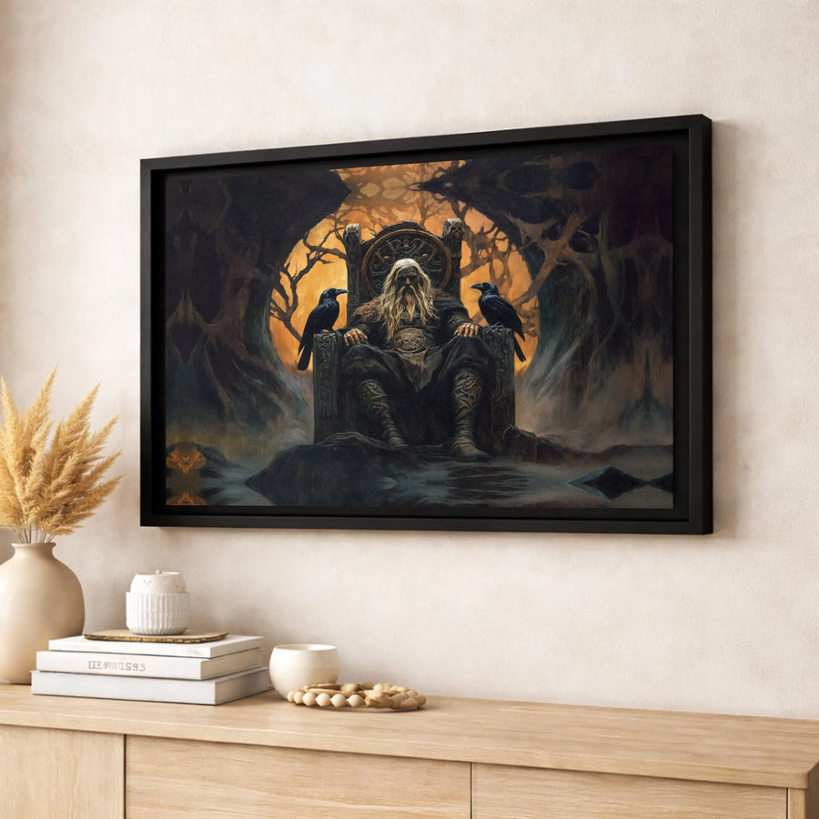 Odin Wall Art | Norse Mythology Canvas Print | Premium Gallery Wrapped Decor | Viking Mythology Gift for Men