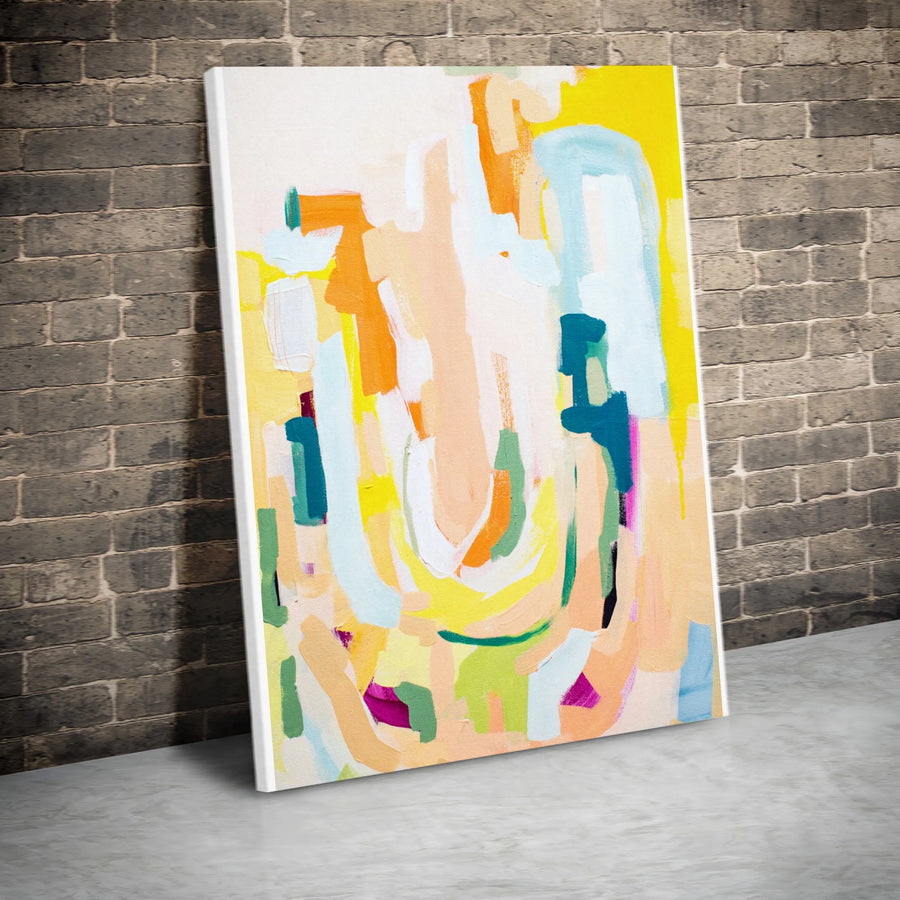 Modern Abstract Canvas Wall Art | Colorful Brushstroke Painting | Premium Thick 1.25" Gallery Wrap | Contemporary Home & Office Decor Gift