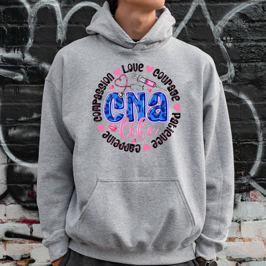 CNA Life Hoodie | Certified Nursing Assistant Gift | Cotton-Poly Premium Sweatshirt | Comfortable Medical Apparel for Nurses