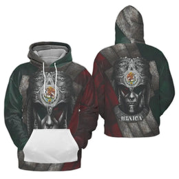 Aztec Warrior 3D Hoodie | Mexica Heritage Graphic Print | Premium Polyester Brushed Fleece | Cultural Pride Gift for Men and Women