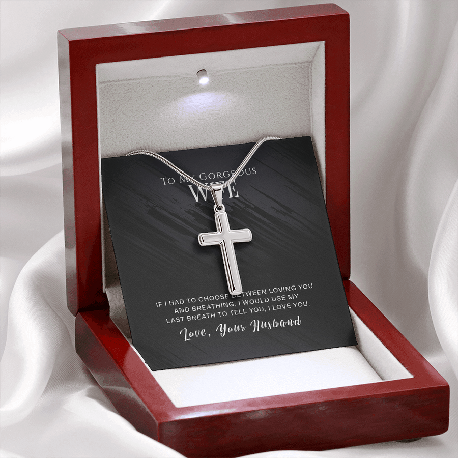 Cross Wife Necklace Gift, To My Wife Necklace Gift, Anniversary Gift, Gifts for Her, Christmas Gift for Wife, Birthday Gift, Gift for Wife