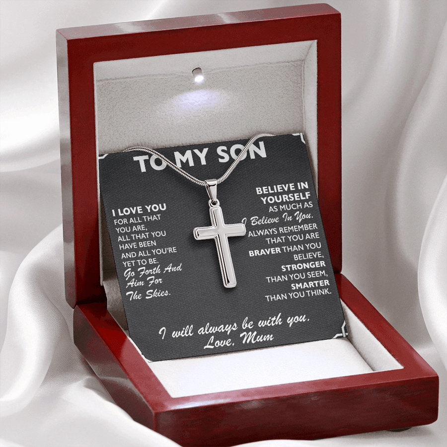 SU001 // Cross Necklace // Gift For Son